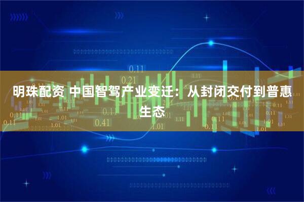 明珠配资 中国智驾产业变迁:从封闭交付到普惠生态